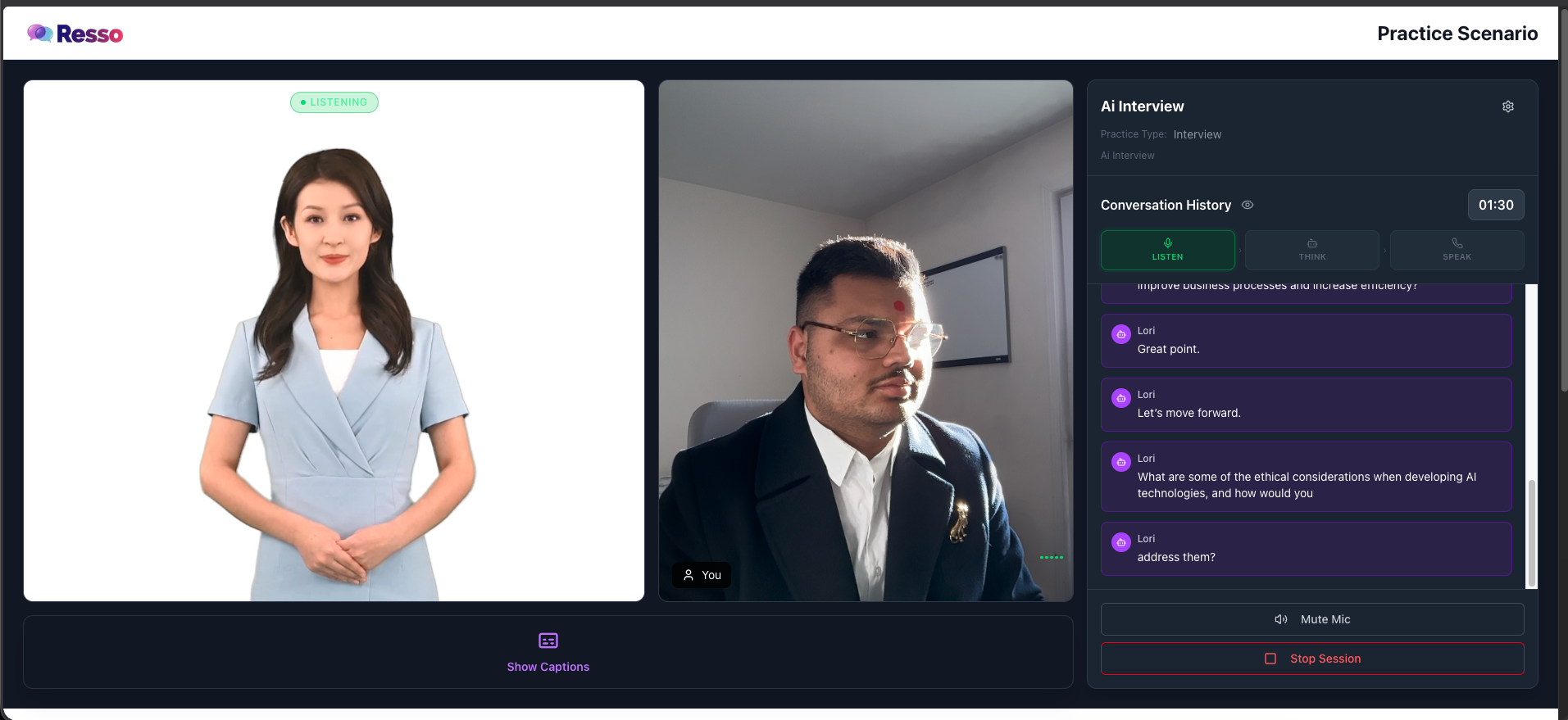 Resso.ai — Real-time interview scoring platform